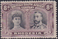 RHODESIA 1910 8d DOUBLE HEAD FINE MINT SG 185   #1139