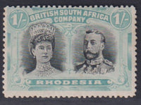 RHODESIA 1910 1/- DOUBLE HEAD FINE MINT SG 152 #1144