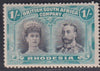 RHODESIA 1910 1/-  DOUBLE HEAD FINE MINT SG 152a   #1156