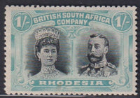 RHODESIA 1910 1/-  DOUBLE HEAD FINE MINT SG 152   #1157