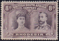 RHODESIA 1910 8d DOUBLE HEAD FINE MINT SG 147 #2138