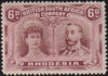 RHODESIA 1910 6d DOUBLE HEAD FINE  MINT SG 144 #2150