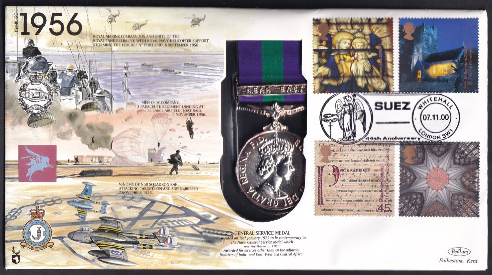 GB 2000 GENERAL SERVICE 1956 MEDAL COVER