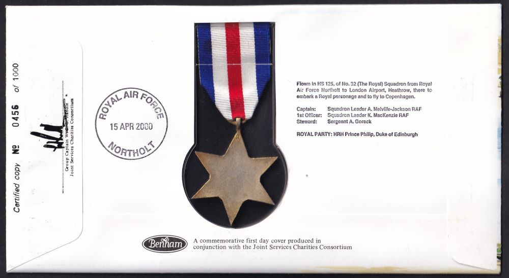GB 2000 FRANCE & GERMANY STAR MEDAL 1944 COVER