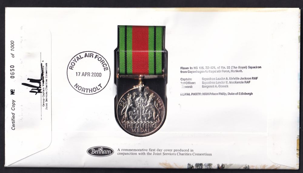 GB 2000 DEFENCE MEDAL 1945 COVER