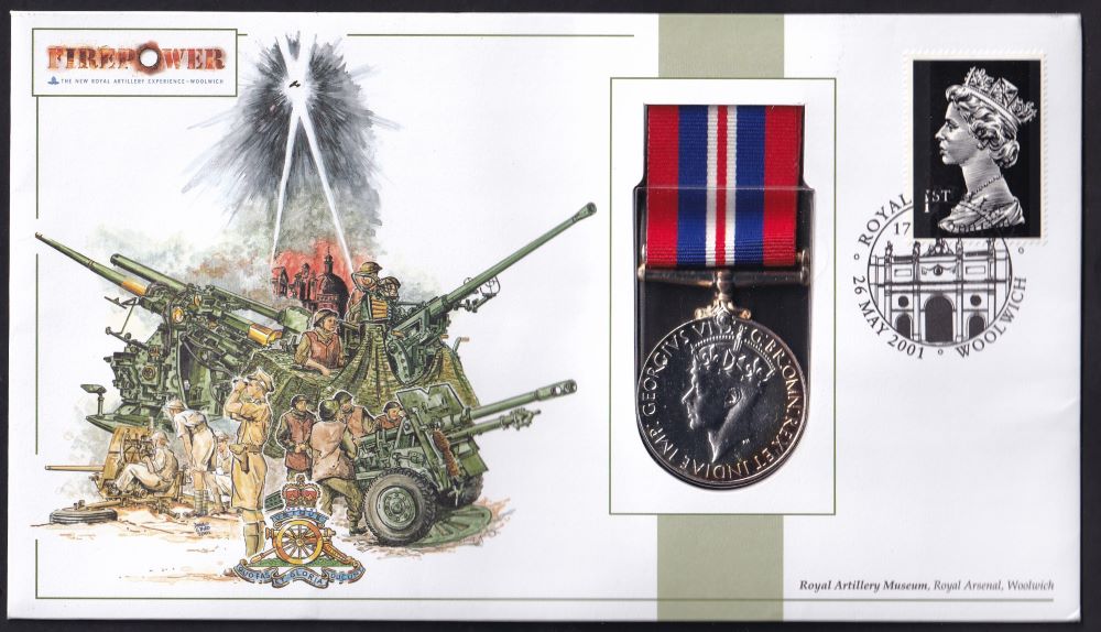 GB 2001 "FIREPOWER" MEDAL COVER #1