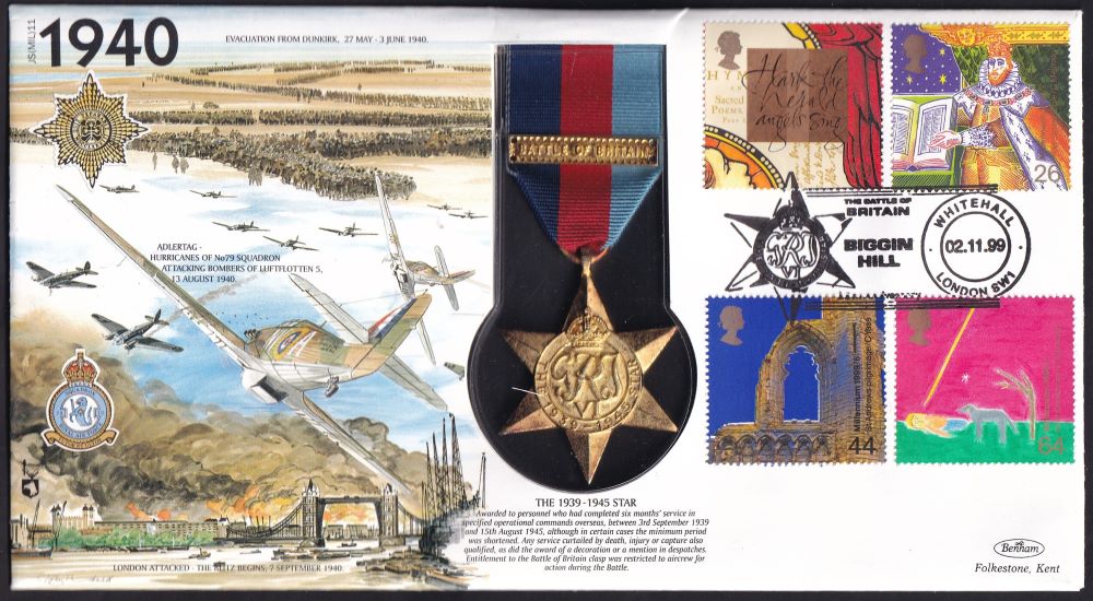 GB 1999 1939-1945 STAR MEDAL COVER