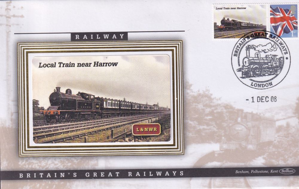 GB 2008 LOCOMOTIVE "SILK" COVER - LOCAL TRAIN NEAR HARROW