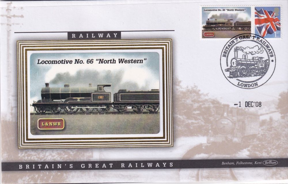 GB 2008 LOCOMOTIVE "SILK" COVER - LOCOMOTIVE NO.66 "NORTH WESTERN"