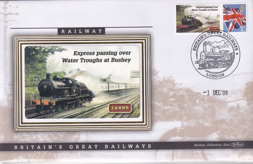 GB 2008 LOCOMOTIVE "SILK" COVER - WATER TROUGHS AT BUSHEY