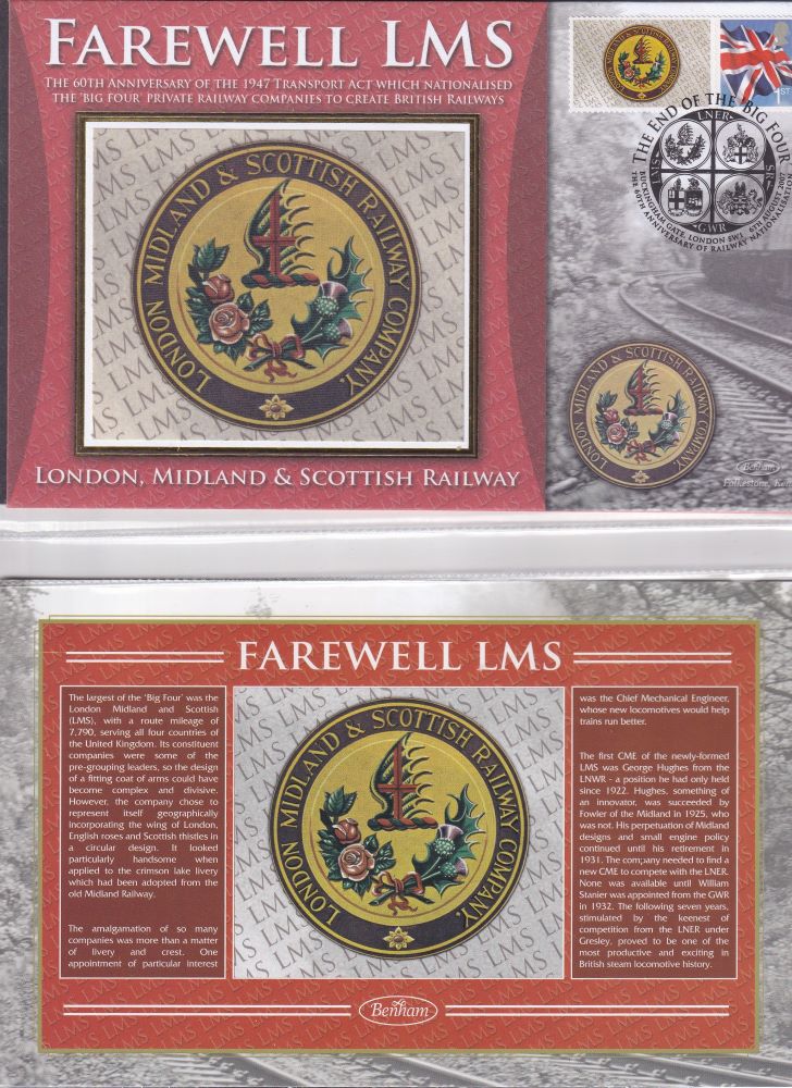 GB 2007 - LONDON, MIDLAND & SCOTTISH RAILWAY COMPANY "SILK" COVER -  FAREWELL LMS
