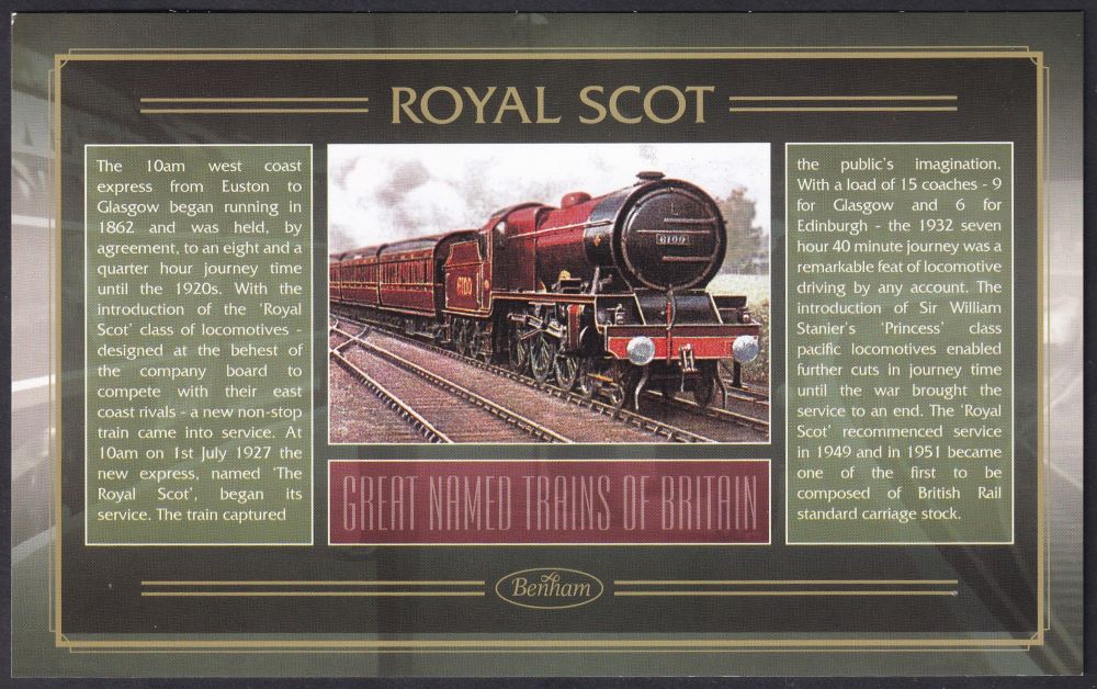 GB 2006 LOCOMOTIVE "SILK" COVER - GREAT NAMED TRAINS- ROYAL SCOT