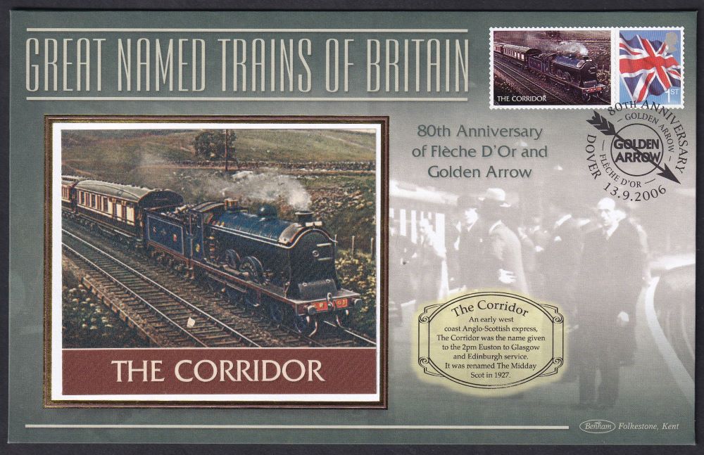 GB 2006 LOCOMOTIVE "SILK" COVER - GREAT NAMED TRAINS- THE CORRIDOR