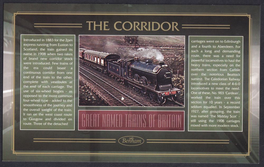 GB 2006 LOCOMOTIVE "SILK" COVER - GREAT NAMED TRAINS- THE CORRIDOR