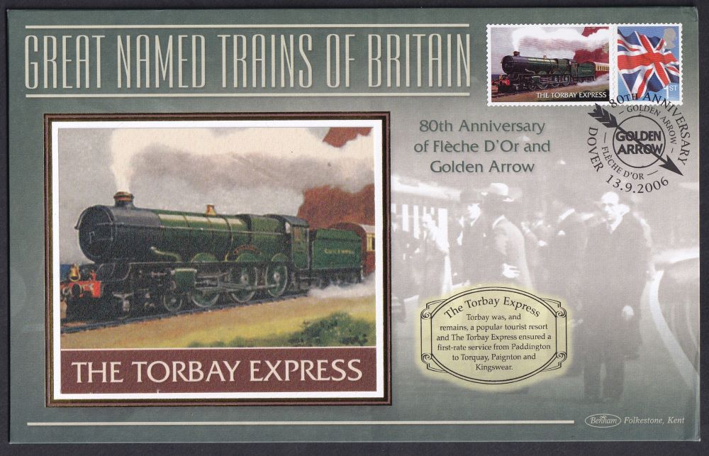 GB 2006 LOCOMOTIVE "SILK" COVER - GREAT NAMED TRAINS- THE TORBAY EXPRESS