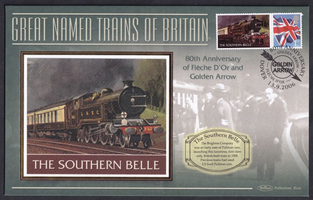 GB 2006 LOCOMOTIVE "SILK" COVER - GREAT NAMED TRAINS- THE SOUTHERN BELLE