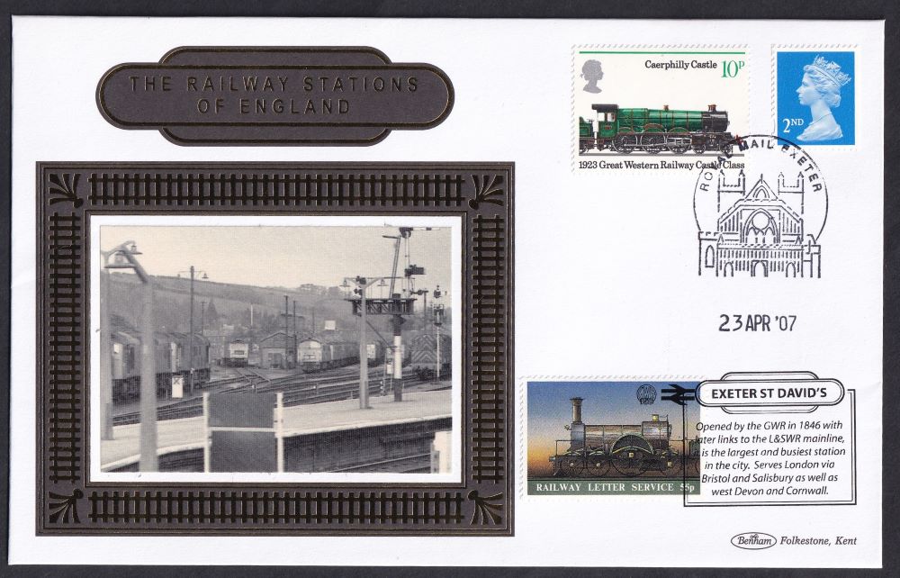 GB 2007 RAILWAY STATIONS OF ENGLAND "SILK" COVER -  EXETER ST. DAVID'S