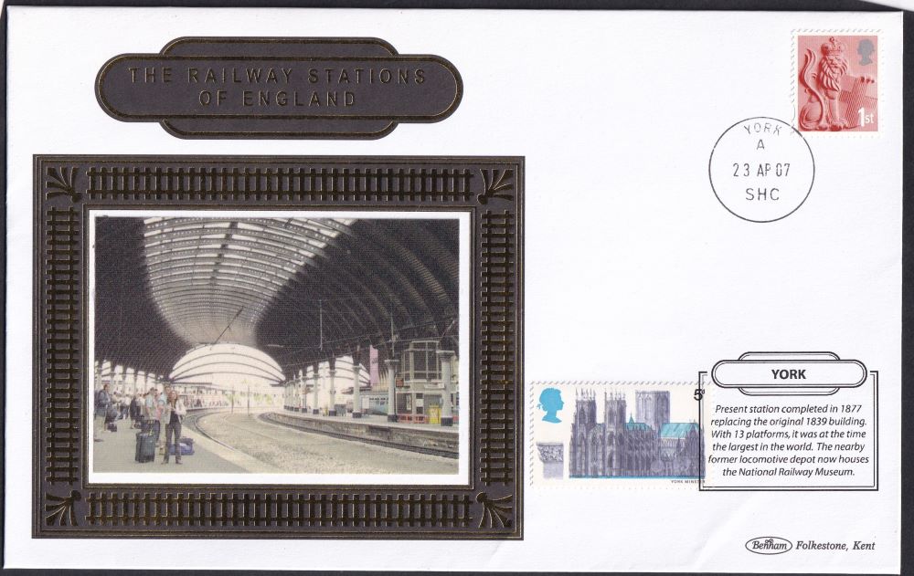 GB 2007 RAILWAY STATIONS OF ENGLAND "SILK" COVER -  YORK
