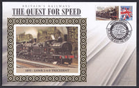 GB 2008 BRITAIN'S RAILWAYS "SILK" COVER - THE QUEST FOR SPEED - 1895 LNWR 2-4-0 'PRECEDENT'