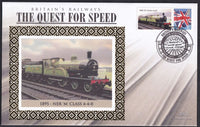 GB 2008 BRITAIN'S RAILWAYS "SILK" COVER - THE QUEST FOR SPEED - 1895 NER 'M' CLASS 4-4-0