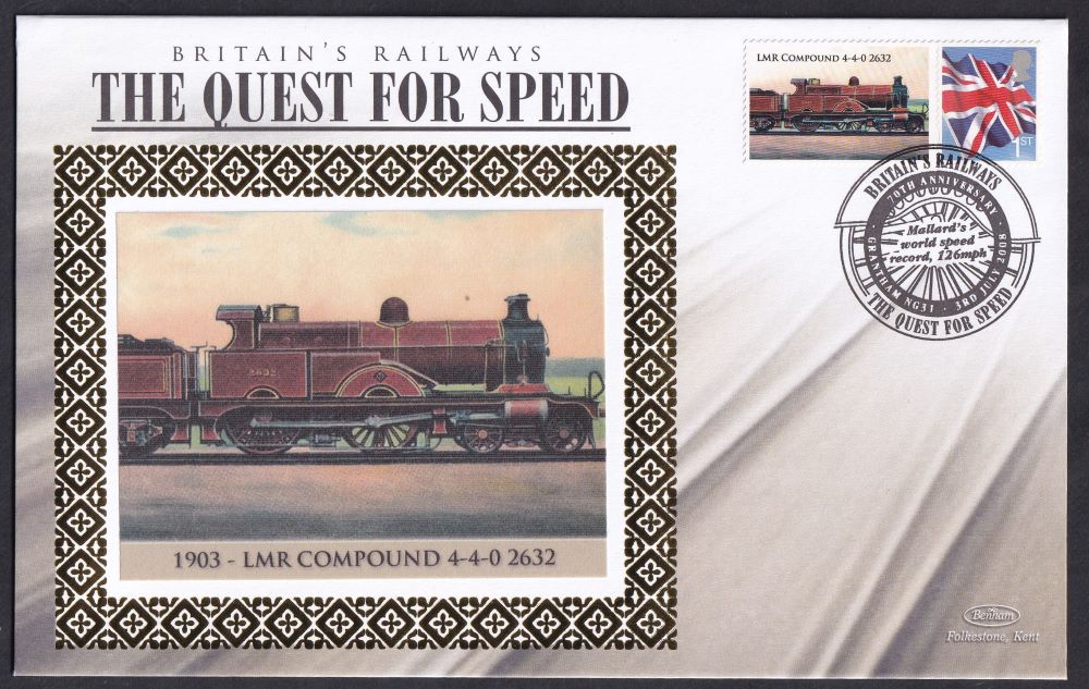 GB 2008 BRITAIN'S RAILWAYS "SILK" COVER - THE QUEST FOR SPEED - 1903 - LMR COMPOUND 4-4-0 2632