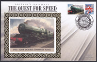 GB 2008 BRITAIN'S RAILWAYS "SILK" COVER - THE QUEST FOR SPEED - 1955 - GWR DOUBLE CHIMNEY 'KING'