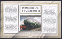 GB 2008 BRITAIN'S RAILWAYS "SILK" COVER - THE QUEST FOR SPEED - 1955 - GWR DOUBLE CHIMNEY 'KING'
