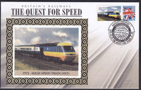 GB 2008 BRITAIN'S RAILWAYS "SILK" COVER - THE QUEST FOR SPEED - 1973 -HIGH SPEED TRAIN (HST)