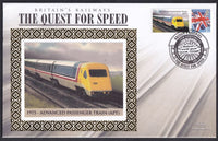 GB 2008 BRITAIN'S RAILWAYS "SILK" COVER - THE QUEST FOR SPEED - 1975 - ADVANCED PASSENGER TRAIN (APT)