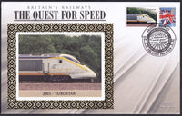 GB 2008 BRITAIN'S RAILWAYS "SILK" COVER - THE QUEST FOR SPEED - 2003 - 'EUROSTAR'
