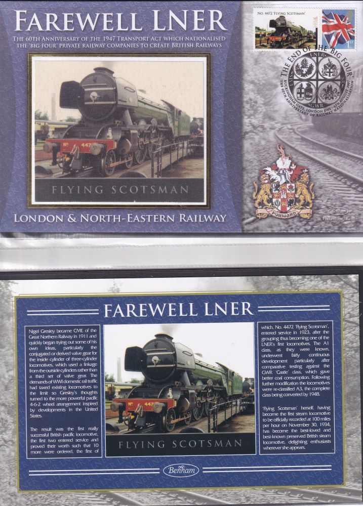 GB 2007 - LONDON & NORTH-EASTERN RAILWAY "SILK" COVER -  FAREWELL LNER - FLYING SCOTSMAN