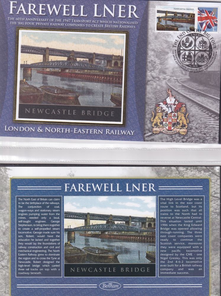 GB 2007 - LONDON & NORTH-EASTERN RAILWAY "SILK" COVER -  FAREWELL LNER - NEWCASTLE BRIDGE