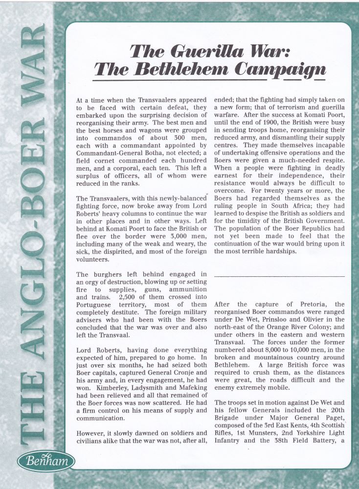 GB ANGLO BOER WAR "THE GUERILLA WAR: THE BETHLEHEM CAMPAIGN" - COMMEMORATIVE COVER