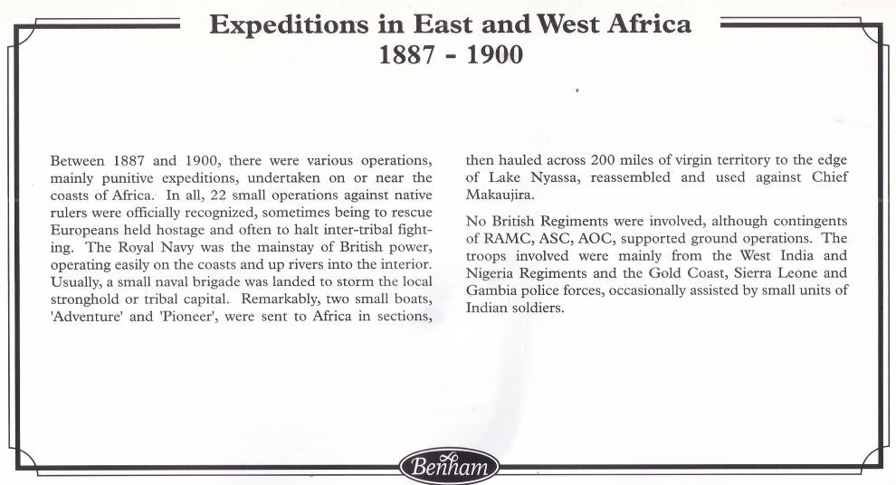 GB 2003 EAST & WEST AFRICA 1887-1900  MEDAL COVER