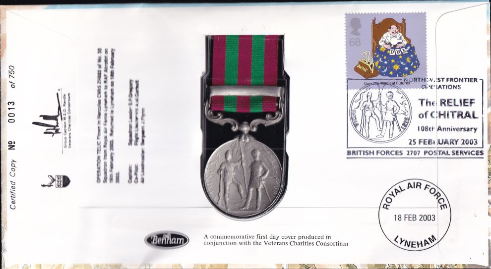 GB 2003 INDIA GENERAL SERVICE "TIRAH EXPEDITION 1897-8"  MEDAL COVER