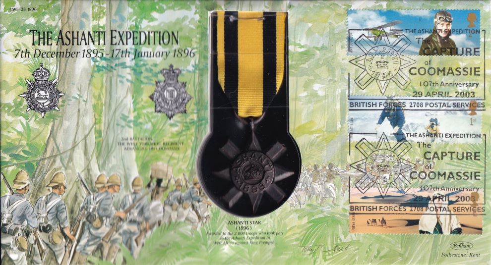 GB 2003 ASHANTI STAR "ASHANTI EXPEDITION 1895-6 MEDAL COVER