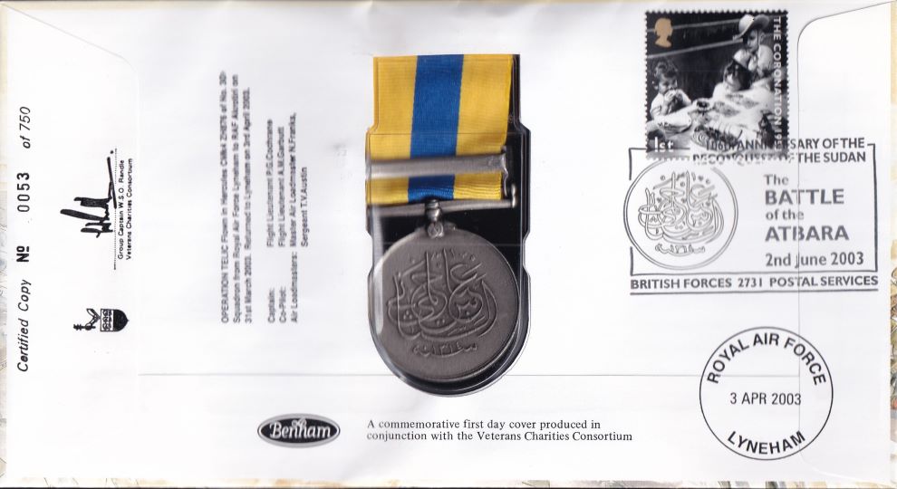 GB 2003 KHEDIVE'S SUDAN MEDAL  COVER