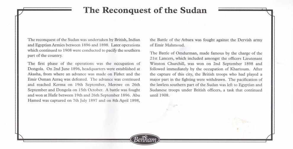 GB 2003 KHEDIVE'S SUDAN MEDAL  COVER