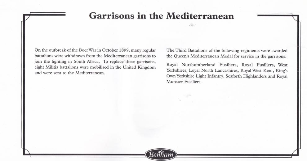 GB 2003 QUEEN'S MEDITERRANEAN BOER WAR MEDAL COVER