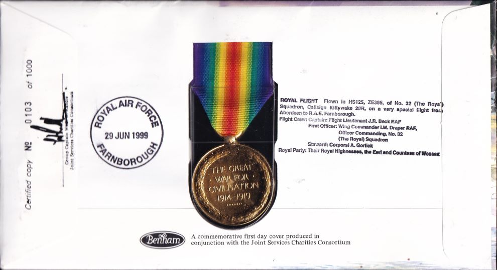 GB 1999 ALLIED VICTORY MEDAL 1917-1918 COVER