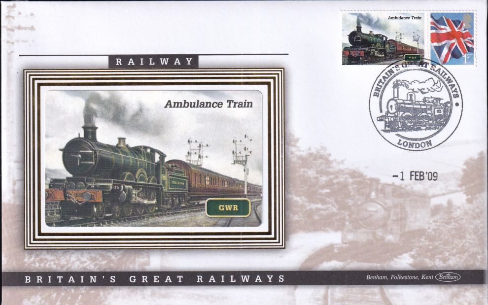 GB 2009 LOCOMOTIVE "SILK" COVER - AMBULANCE TRAIN