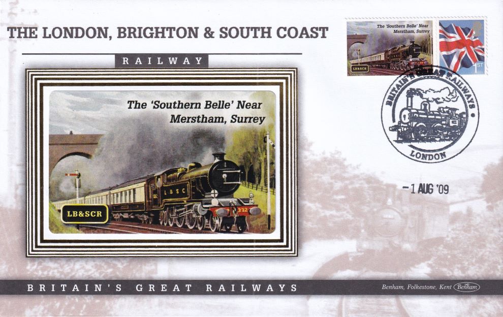 GB 2009 LOCOMOTIVE "SILK" COVER - LONDON,BRIGHTON & SOUTH COAST #1