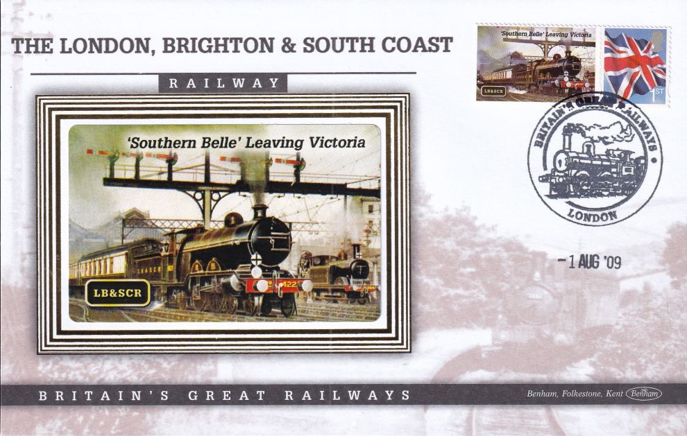 GB 2009 LOCOMOTIVE "SILK" COVER - LONDON,BRIGHTON & SOUTH COAST #2