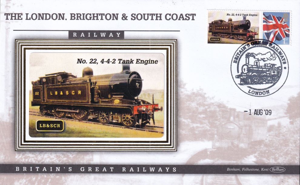 GB 2009 LOCOMOTIVE "SILK" COVER - LONDON,BRIGHTON & SOUTH COAST #3