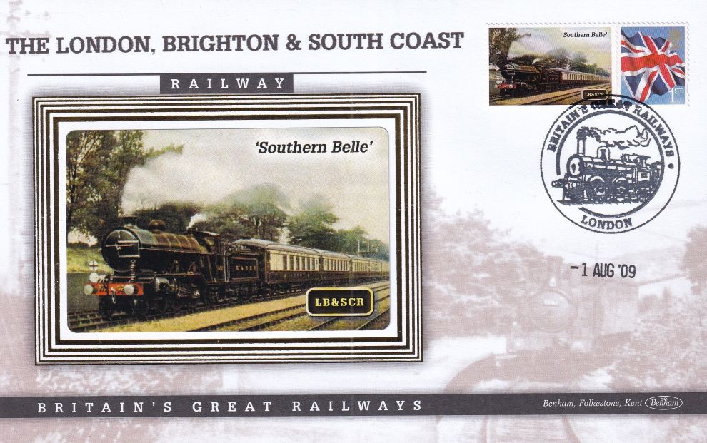 GB 2009 LOCOMOTIVE "SILK" COVER - LONDON,BRIGHTON & SOUTH COAST #4
