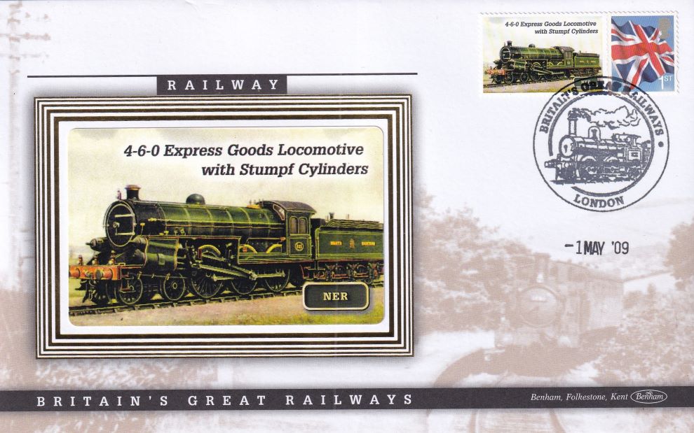 GB 2009 LOCOMOTIVE "SILK" COVER - 4-6-0 EXPRESS GOODS LOCOMOTIVE