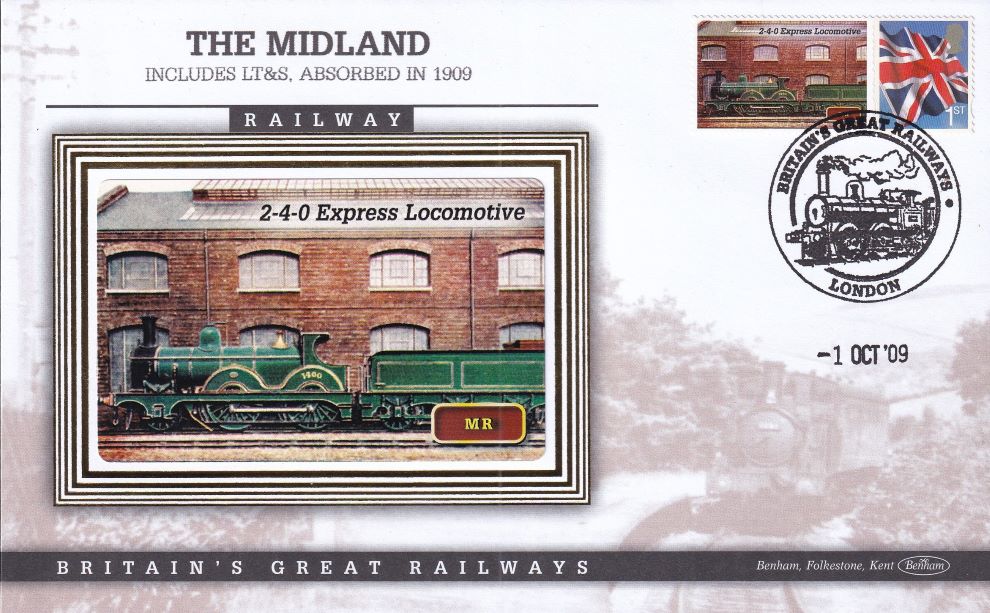 GB 2009 LOCOMOTIVE "SILK" COVER - 2-4-0 EXPRESS LOCOMOTIVE