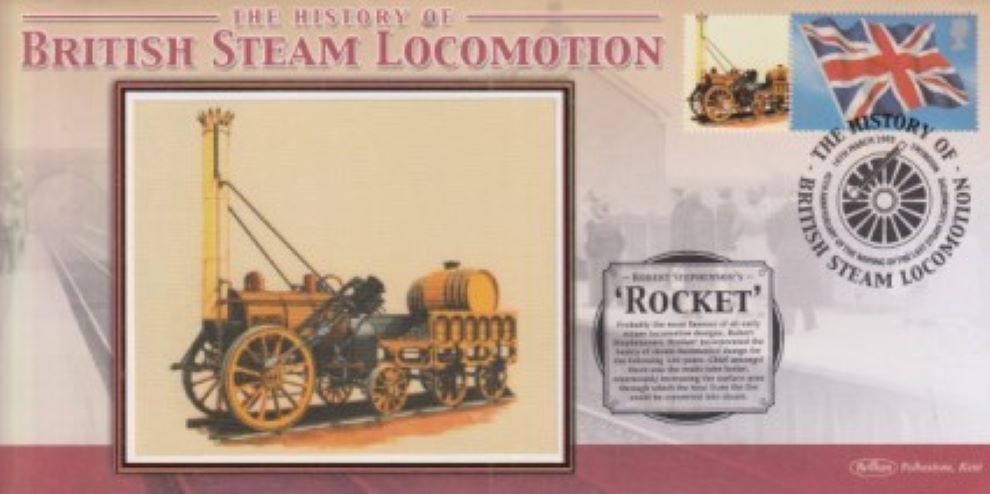 GB 2005 - HISTORY OF BRITISH STEAM LOCOMOTION "SILK" COVER - ROCKET