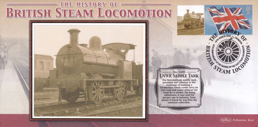 GB 2005 - HISTORY OF BRITISH STEAM LOCOMOTION "SILK" COVER - LNWR SADDLE TANK'
