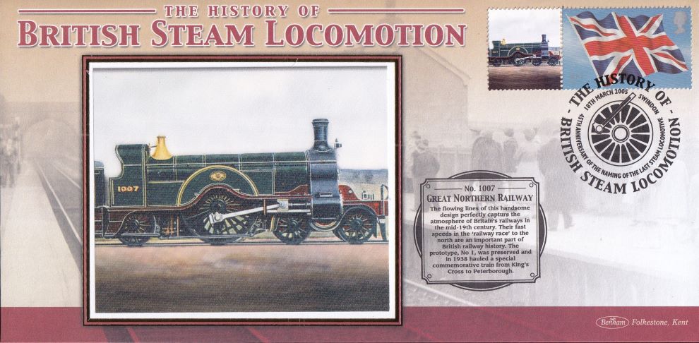 GB 2005 - HISTORY OF BRITISH STEAM LOCOMOTION "SILK" COVER - GREAT NORTHERN RAILWAY